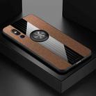 For Vivo X27 XINLI Stitching Cloth Texture Shockproof TPU Protective Case with Ring Holder(Brown) - 1