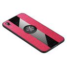 For Vivo Y91 XINLI Stitching Cloth Texture Shockproof TPU Protective Case with Ring Holder(Red) - 1