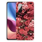 For Xiaomi Redmi K40 / K40 Pro Shockproof Painted Transparent TPU Protective Case(Many Red Roses) - 1