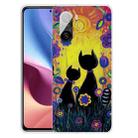 For Xiaomi Redmi K40 / K40 Pro Shockproof Painted Transparent TPU Protective Case(Oil Painting Black Cat) - 1