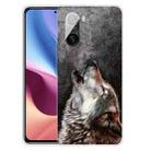 For Xiaomi Redmi K40 / K40 Pro Shockproof Painted Transparent TPU Protective Case(Call Wolf) - 1