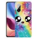 For Xiaomi Redmi K40 / K40 Pro Shockproof Painted Transparent TPU Protective Case(Starry Cute Cat) - 1
