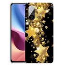 For Xiaomi Redmi K40 / K40 Pro Shockproof Painted Transparent TPU Protective Case(Gold Star) - 1