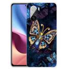 For Xiaomi Redmi K40 / K40 Pro Shockproof Painted Transparent TPU Protective Case(Jewel Butterfly) - 1