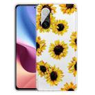 For Xiaomi Redmi K40 / K40 Pro Shockproof Painted Transparent TPU Protective Case(Yellow Chrysanthemum) - 1