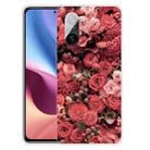 For Xiaomi Redmi K40 Pro Max Shockproof Painted Transparent TPU Protective Case(Many Red Roses) - 1