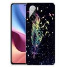For Xiaomi Redmi K40 Pro Max Shockproof Painted Transparent TPU Protective Case(Colorful Feathers) - 1