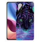 For Xiaomi Redmi K40 Pro Max Shockproof Painted Transparent TPU Protective Case(Purple Tiger) - 1