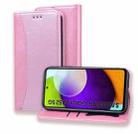 For Samsung Galaxy A52 5G / 4G Business Stitching Horizontal Flip Leather Case with Double Folding & Bracket & Card Slots & Photo Frame & Wallet(Rose Gold) - 1