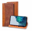 For Samsung Galaxy S21 5G Business Stitching Horizontal Flip Leather Case with Double Folding & Bracket & Card Slots & Photo Frame & Wallet(Brown) - 1