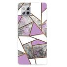 For Samsung Galaxy F62 / M62 Frosted Fashion Marble Shockproof  TPU Protective Case(Rhombus Gray Purple) - 1