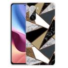 For Xiaomi Redmi K40 Pro Max Frosted Fashion Marble Shockproof  TPU Protective Case(Rhombus Golden Yellow) - 1