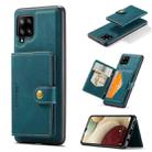 For Samsung Galaxy A12 5G JEEHOOD Retro Magnetic Detachable Protective Case with Wallet & Card Slot & Holder(Blue) - 1