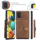 For Samsung Galaxy A51 5G JEEHOOD Retro Magnetic Detachable Protective Case with Wallet & Card Slot & Holder(Brown) - 3