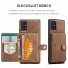 For Samsung Galaxy A51 5G JEEHOOD Retro Magnetic Detachable Protective Case with Wallet & Card Slot & Holder(Brown) - 4