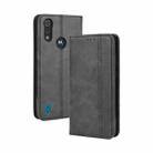 For Motorola Moto E6s (2020) Magnetic Buckle Retro Texture Horizontal Flip Leather Case with Holder & Card Slots & Photo Frame(Black) - 1