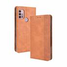 For Motorola Moto G30 Magnetic Buckle Retro Texture Horizontal Flip Leather Case with Holder & Card Slots & Photo Frame(Brown) - 1