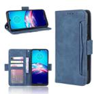 For Motorola Moto E6s (2020) Skin Feel Calf Pattern Horizontal Flip Leather Case with Holder & Card Slots & Photo Frame(Blue) - 1