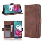 For Motorola Moto G30 Skin Feel Calf Pattern Horizontal Flip Leather Case with Holder & Card Slots & Photo Frame(Brown) - 1