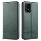 For Samsung Galaxy A72 5G / 4G AZNS Magnetic Calf Texture Horizontal Flip Leather Case with Card Slots & Holder & Wallet(Dark Green) - 1