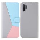 For Galaxy Note10+ / Note10+ 5G Tricolor Stitching Horizontal Flip TPU + PU Leather Case with Holder & Card Slots & Wallet(Grey) - 1