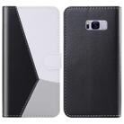For Galaxy S8+ Tricolor Stitching Horizontal Flip TPU + PU Leather Case with Holder & Card Slots & Wallet(Black) - 1