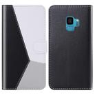 For Galaxy S9 Tricolor Stitching Horizontal Flip TPU + PU Leather Case with Holder & Card Slots & Wallet(Black) - 1