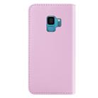 For Galaxy S9 Tricolor Stitching Horizontal Flip TPU + PU Leather Case with Holder & Card Slots & Wallet(Pink) - 3