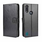 For Motorola Moto E6i Retro Crazy Horse Texture Horizontal Flip Leather Case with Holder & Card Slots & Lanyard(Black) - 1