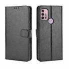 For Motorola Moto G30 Retro Crazy Horse Texture Horizontal Flip Leather Case with Holder & Card Slots & Lanyard(Black) - 1