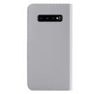 For Galaxy S10+ Tricolor Stitching Horizontal Flip TPU + PU Leather Case with Holder & Card Slots & Wallet(Grey) - 3