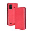 For UMIDIGI Bison Magnetic Buckle Retro Crazy Horse Texture Horizontal Flip Leather Case with Holder & Card Slots & Photo Frame(Red) - 1