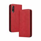 For Rakuten Hand Magnetic Buckle Retro Crazy Horse Texture Horizontal Flip Leather Case with Holder & Card Slots & Photo Frame(Red) - 1