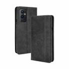 For OnePlus 9 Pro Magnetic Buckle Retro Crazy Horse Texture Horizontal Flip Leather Case with Holder & Card Slots & Photo Frame(Black) - 1