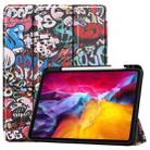 For iPad Pro 11 2022 / 2021 Colored Drawing Horizontal Flip TPU + PU Leather Tablet Case with Three-folding Holder & Sleep / Wake-up Function & Pen Slot(Graffiti) - 1