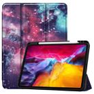 For iPad Pro 11 2022 / 2021 Colored Drawing Horizontal Flip TPU + PU Leather Tablet Case with Three-folding Holder & Sleep / Wake-up Function & Pen Slot(Milky Way) - 1