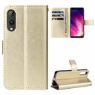 For Rakuten Hand Retro Crazy Horse Texture Horizontal Flip Leather Case with Holder & Card Slots & Lanyard(Gold) - 1