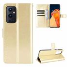 For OnePlus 9 Pro Retro Crazy Horse Texture Horizontal Flip Leather Case with Holder & Card Slots & Lanyard(Gold) - 1