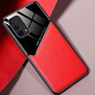 For OPPO A93 All-inclusive Leather + Organic Glass Protective Case with Metal Iron Sheet(Red) - 1