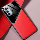 For OPPO Reno5 Pro / Reno5 All-inclusive Leather + Organic Glass Protective Case with Metal Iron Sheet(Red) - 1