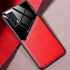 For OPPO Realme V15 All-inclusive Leather + Organic Glass Protective Case with Metal Iron Sheet(Red) - 1