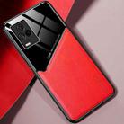 For vivo iQOO 7 All-inclusive Leather + Organic Glass Protective Case with Metal Iron Sheet (Red) - 1