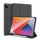 For iPad Pro 12.9 2022 / 2021 / 2020 DUX DUCIS Domo Series Horizontal Flip Magnetic TPU + PU Leather Tablet Case with Three-folding Holder & Pen Slot & Sleep / Wake-up Function(Black) - 1
