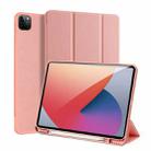 For iPad Pro 12.9 2022 / 2021 / 2020 DUX DUCIS Domo Series Horizontal Flip Magnetic TPU + PU Leather Tablet Case with Three-folding Holder & Pen Slot & Sleep / Wake-up Function(Pink) - 1