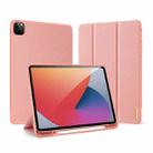For iPad Pro 12.9 2022 / 2021 / 2020 DUX DUCIS Domo Series Horizontal Flip Magnetic TPU + PU Leather Tablet Case with Three-folding Holder & Pen Slot & Sleep / Wake-up Function(Pink) - 2