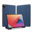 For iPad Pro 12.9 2022 / 2021 / 2020 DUX DUCIS Domo Series Horizontal Flip Magnetic TPU + PU Leather Tablet Case with Three-folding Holder & Pen Slot & Sleep / Wake-up Function(Blue) - 2