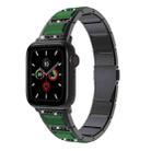 XingYao Series Two-tone Steel Watch Band For Apple Watch Series 8&7 41mm / SE 2&6&SE&5&4 40mm / 3&2&1 38mm(Black+Green) - 1