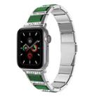 XingYao Series Two-tone Steel Watch Band For Apple Watch Series 8&7 41mm / SE 2&6&SE&5&4 40mm / 3&2&1 38mm(Silver+Green) - 1