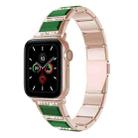 XingYao Series Two-tone Steel Watch Band For Apple Watch Ultra 49mm / Series 8&7 45mm / SE 2&6&SE&5&4 44mm / 3&2&1 42mm(Gold+Green) - 1