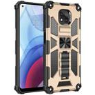 For Motorola Moto G Power (2021) Shockproof TPU + PC Magnetic Protective Case with Holder(Gold) - 1